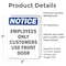 Signmission Employees Only Customers Use Front Door OSHA Notice Sign, Vinyl Decal, 3.5in W x 5in L, 2PK OS-2PACK-NS-D-35-V-11993 - alternate 4